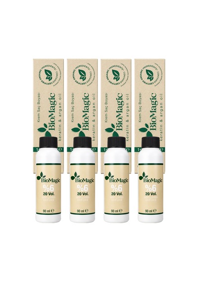 Biomagic Organik İçerikli Amonyaksız Saç Boyası 60 Ml. + Oksidan 90 Ml. 4'er Adet