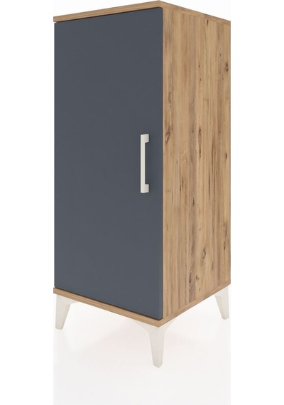 Hyperion Komodin Tek Raflı Tek Kapaklı 44x44x106 Çam-antrasit Çam