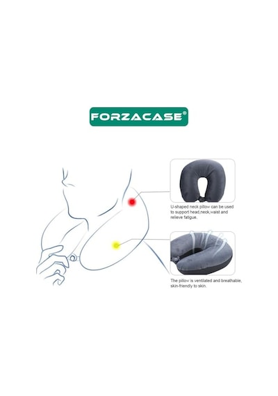 Seyahat Yastığı Boyun Destekli Taşınabilir Ve Ergonomik Tasarım Uçak Araba Ve Yolculuklar Için Ideal Gri