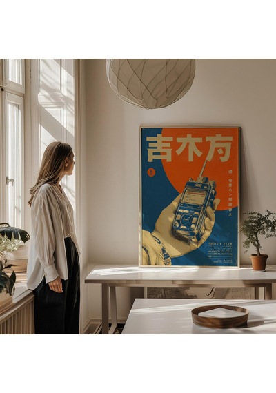 Vintage El Radyosu Retro Japon Tarzı Dijital Poster İndirme