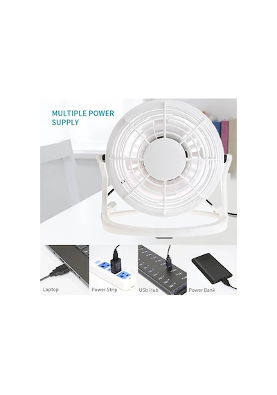 Masaüstü Usb Fan - Taşınabilir Usb Vantilatör - Plastik - Beyaz