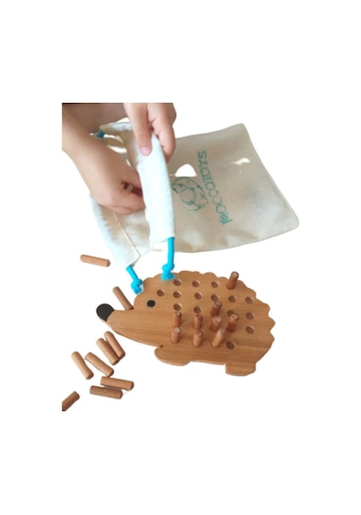 Montessori Tak Çıkar Ahsap Kirpi Oyunu