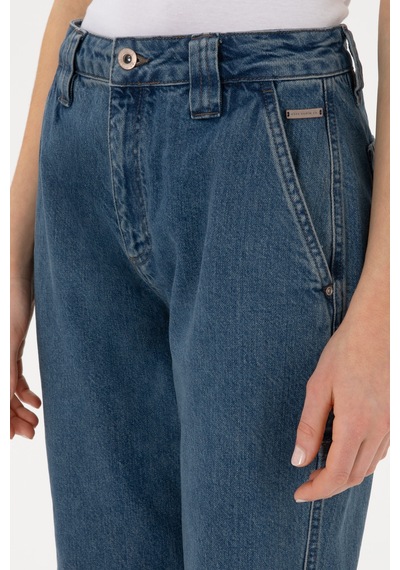 U.S. Polo Assn. Kadın Mavi Cargofit Jean Pantolon 50304325-DN0022