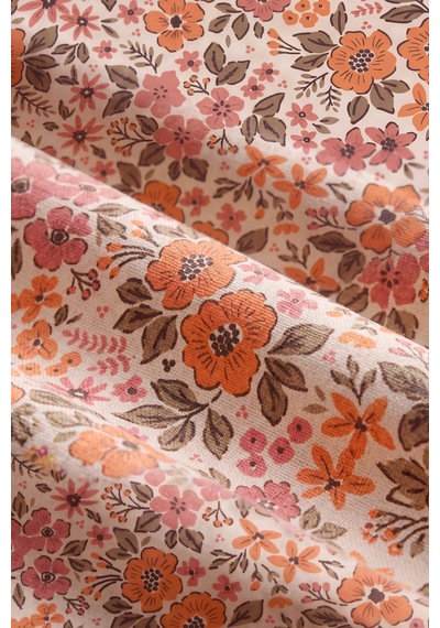 Pembe Bahar Dertsiz & Kolay Temizlenir Fırfırlı Masa Örtüsü 145x200 Cm Çok Renkli