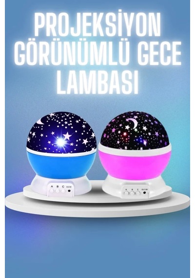 Home Renkli Yıldızlı Gökyüzü Projeksiyon Gece Lambası Pilli Ve Usb Kablolu Çok Renkli