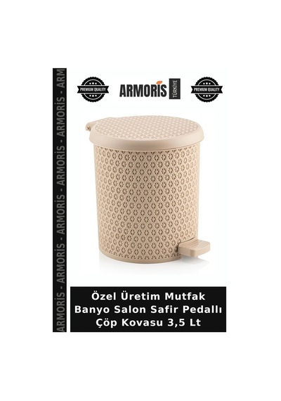 Özel Üretim Mutfak Banyo Salon Safir Pedallı Çöp Kovasu 3,5 Lt Çok Renkli