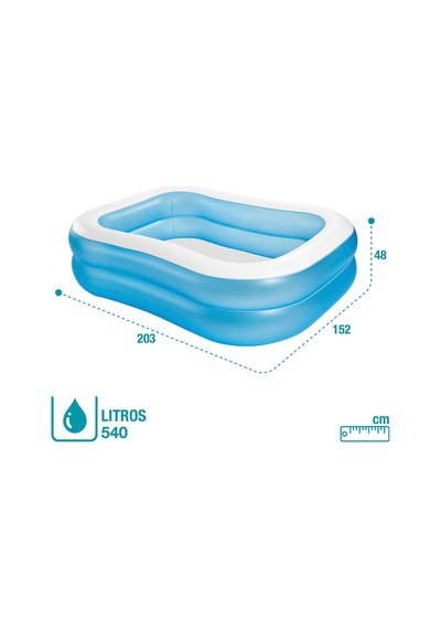 Intex Swim Center Aile Havuzu, Şişirilmiş Boyut: 203 Cm X 152 Cm X 48 Cm 57180np