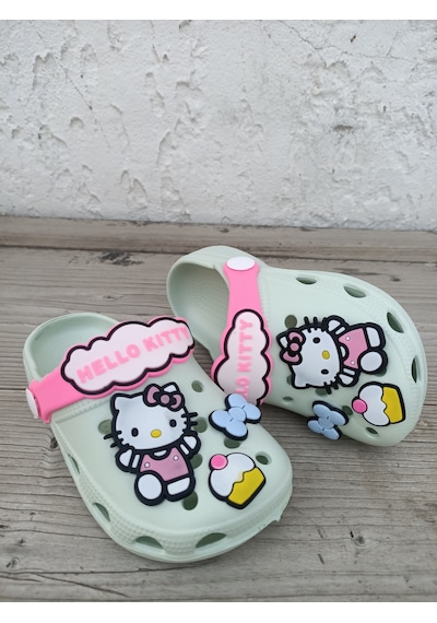 Huzurlu Adımlar Hello Kity Yeşil Çocuk Crocs Ywşil