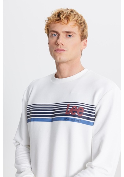 Erkek Baskılı Sweatshirt Off White Çok Renkli