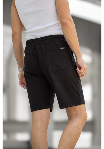 Kite Regular Fit Cepli Kapri Şort - Siyah Siyah