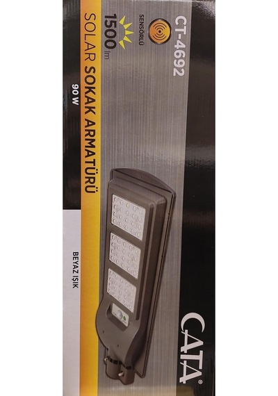 Tr Cata Ct-4692 90w Solar Sokak Armatürü Beyaz Işık