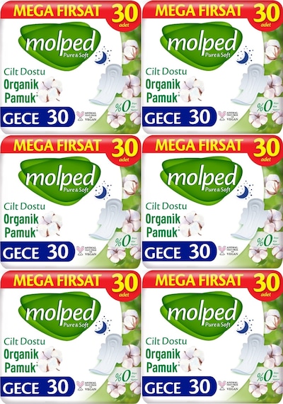 Molped Pure & Soft Hijyenik Ped Gece 6 x 30'lu