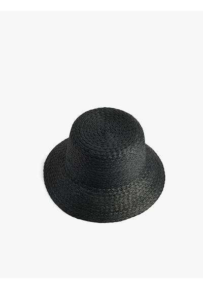 Koton Bucket Hasır Şapka Siyah 6sak40036aa
