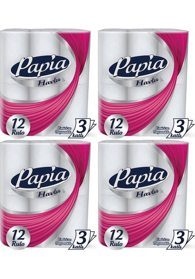 Papia kağıt Havlu 48 Li Set (3 Katlı) (4PK*12)