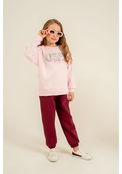 U.s. Polo Assn. 2711 Kız Çocuk Uzun Kol Eşofman Pijama Takımı Pembe