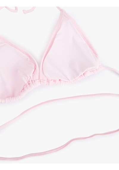 Koton Boyundan Bağlamalı Üçgen Bikini Üstü Pembe 5sak10258mm Gül