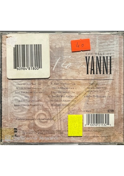 Plak Değildir Cd Dir Cd Devotion The Best Of Yanni Cd
