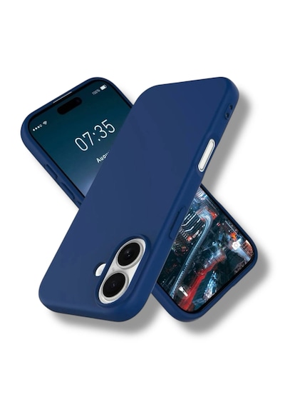 Apple Uyumlu iPhone 17 Kılıf Kamera Çıkıntılı Yumuşak Silikon İçi Kadife Lansman Kapak . Lacivert