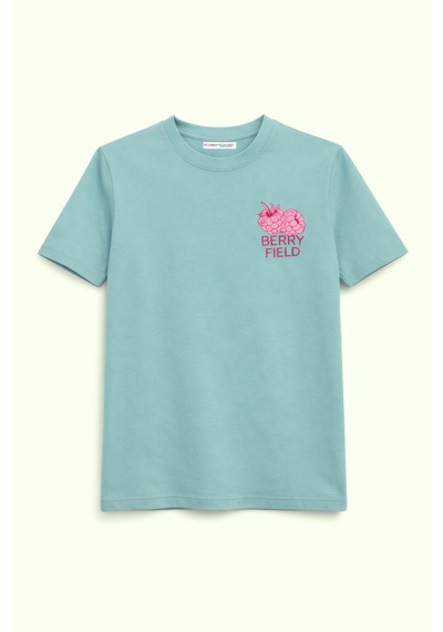 Mixray 2054 Kadın Berry Field Baskılı %100 Pamuk T-shirt Mint Mint Mixray 2054 Kadın Berry Field Baskılı %100 Pamuk T-shirt Mint Mint