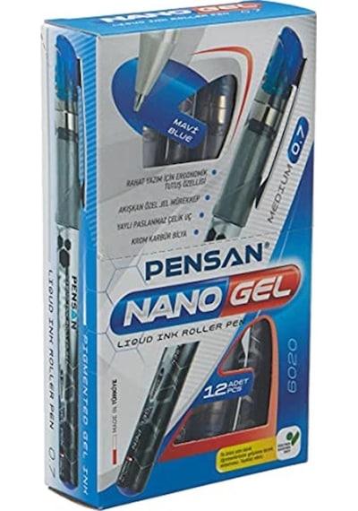 Nano Jel Roller Kalem Mavi 0,7 Mm 12'li - Pe06020rkma Çok Renkli