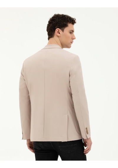 Pierre Cardin Bej Esnek Fit Blazer Ceket