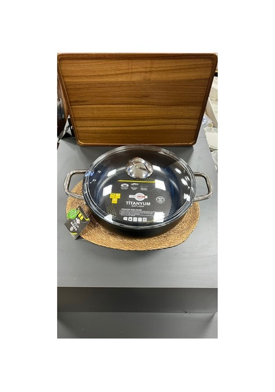 Safinox 30 Cm Karnıyarık Titanyum Tencere Siyah - 673011915 Siyah