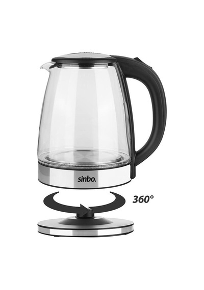 Su Isıtıcısı & Kettle Cam - Ledli Kettle 1.8lt Gizli Rezistans - Kablosuz 360 Derece Gövde 1500w Sk-8033