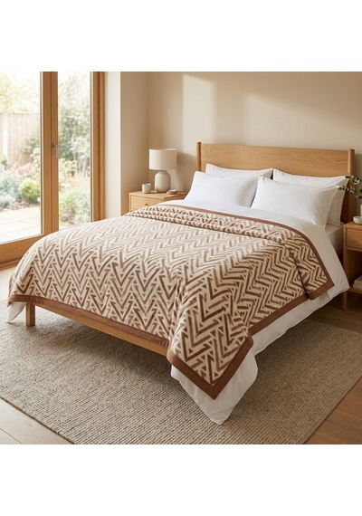 Lüks Peluş Tek Kişilik Battaniye 333 Kahve 160 x 220