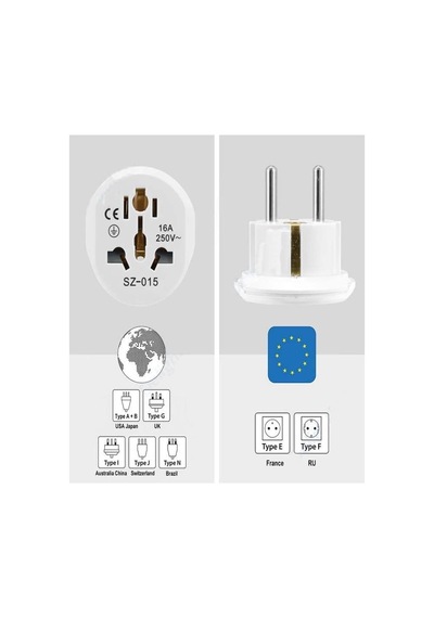 Universal Dişi Türk Erkek Fiş Dönüştürücü Adaptör Çok Renkli