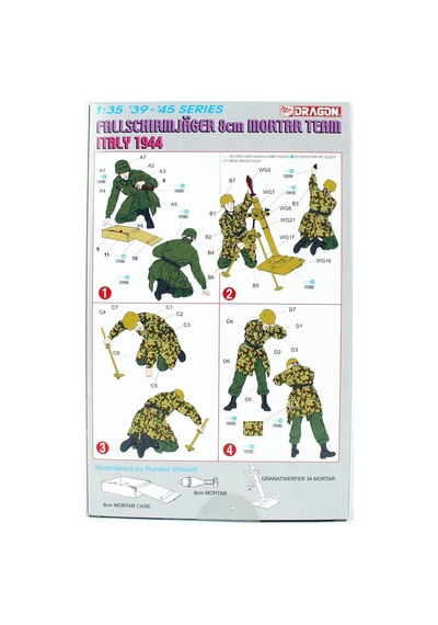 1/35 Alman Paraşütcüler 8cm Mortar Team Figür Maketi, Dragon 6215
