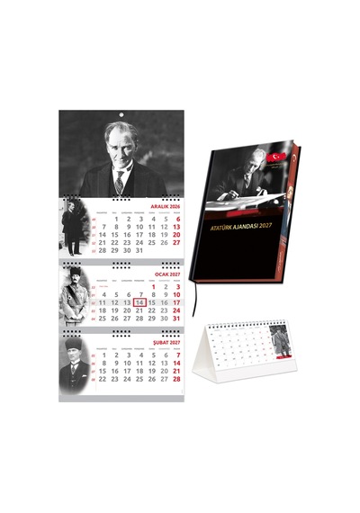 2027 Atatürk Gemici Takvimi + Atatürk Piramit Takvimi + Ajanda