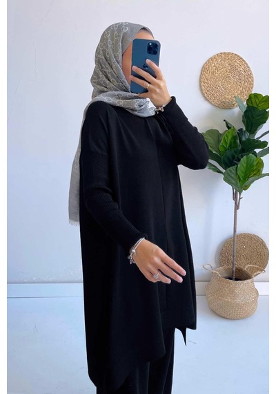 Kahijab Mira Merserize Tunik - Siyah Siyah