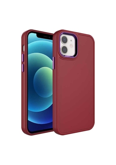 Apple Uyumlu iPhone 11 Kılıf Metal Çerçeve Ve Buton Tasarımlı Sert Zore Botox Kapak Koyu Mor