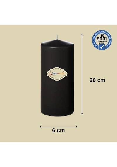 3 Lü Siyah Set Mum Çap :6 Cm Siyah