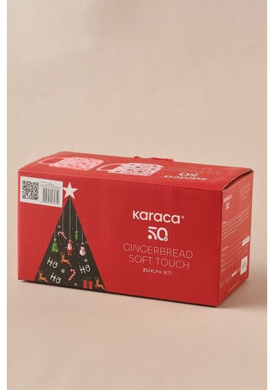 Karaca New Year Yılbaşı Gingerbread Soft Touch 2 Kişilik Kupa Seti 470 Ml Pembe