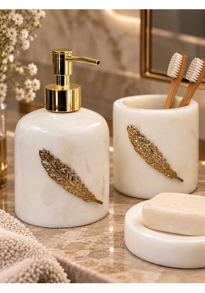 Varese 3 Parça Gold Detaylı Banyo Seti-7672 Çok renkli