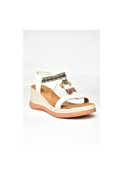 Fox Shoes U258926809 Beyaz Dolgu Tabanlı Kadın Sandalet Beyaz