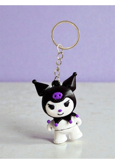 Asi Ruh Kuromi Figür Anahtarlık Charm- Hareketli Eklemli Kawaii Aksesuar