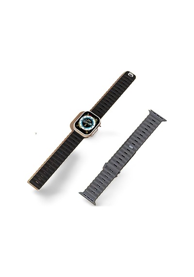 Apple Uyumlu Watch 42mm 44mm 45mm 49mm 1/2/3/4/5/6/se/7/8/ultra Akıllı Saat Ocean Kordon Ve Kayışı Koyu Gri