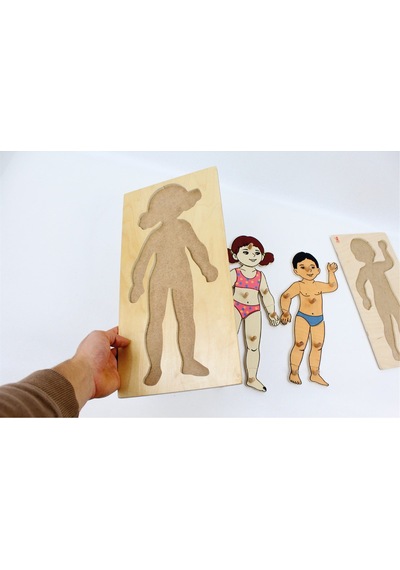 Vücudumuzu Tanıyalım Puzzle Ahşap Akıl Ve Zeka Oyunları Kız Ve E