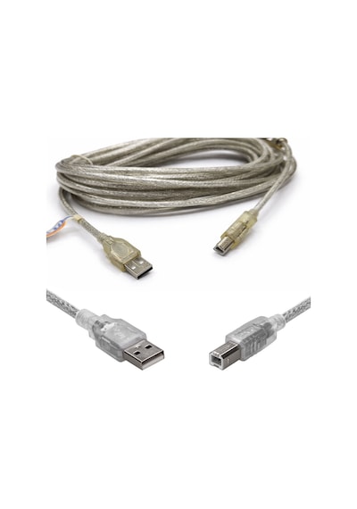 Usb 2.0 Yazıcı Kablosu Şeffaf Usb Yazıcı Kablosu 10m