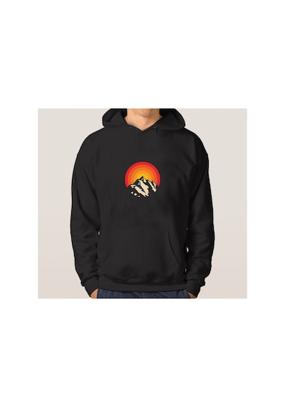 Blackjack Giyim Unisex Baskılı Kapşonlu Sweatshirt Siyah-kapsonblackjack-20024