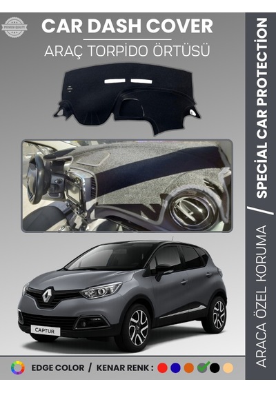 Renault Captur 1 2013-2019 Torpido Örtüsü Ön Göğüs Koruma Torpido Koruma Araca Özel Tam Uyum - 307 Stiloto