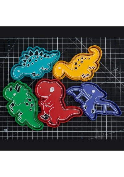 Mizaku Dinozor Temalı Kurabiye Kalıp Ve Kesiciler 5'li Set Çok Renkli