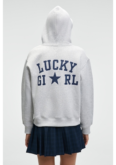 Grımelange YUMEA Kadın Oversize Kapüşonlu Baskılı Grimelanj Sweatshirt