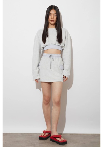 About Blank Lastikli Crop Sweatshirt Acı Kahverengi