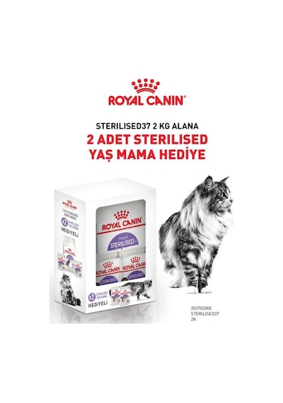 Royal Canin Sterilised Bundle 37 Kısırlaştırılmış Yetişkin Kedi Maması 2 Kg + 2 Adet Sterilised Yaş Mama 85 Gr
