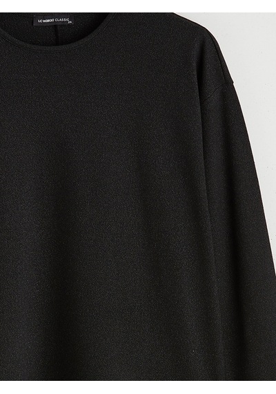 Lcw Everyday Siyah Büyük Beden Bisiklet Yaka Oversize Kadın Tişört