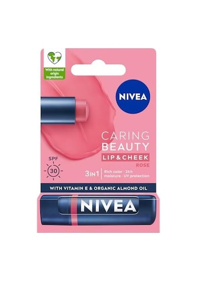 Rose Renkli Nemlendirici Dudak Bakım Kremi 4.8gr, Spf30, Allık Etkisi, Dudak Ve Yanaklar, E Vitamini