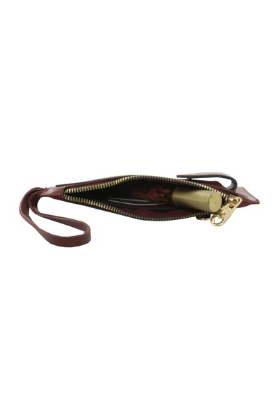Ozka Leather Collection Kadın Bordo Düğmeli Cüzdan
